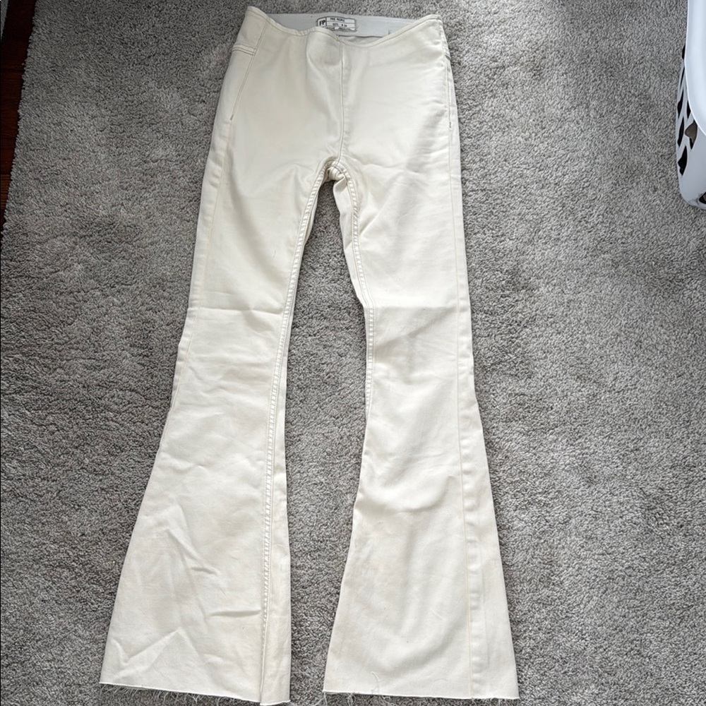 Women's Cream Flare Jeans